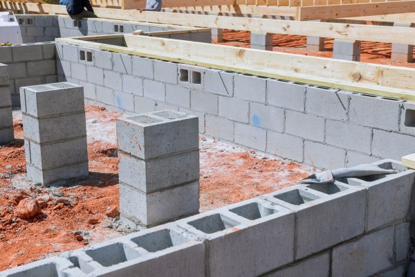 Cement Block Installation in Huntersville